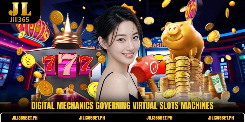 Digital mechanics governing virtual slots machines